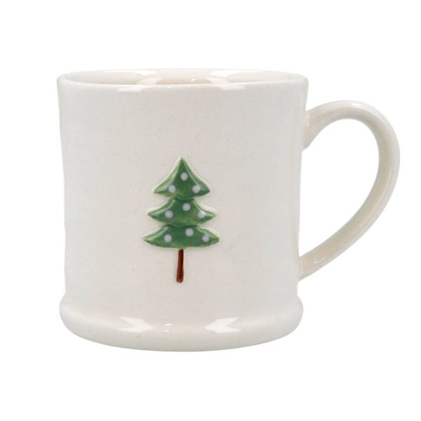 Stoneware Mini Mug with Green Tree